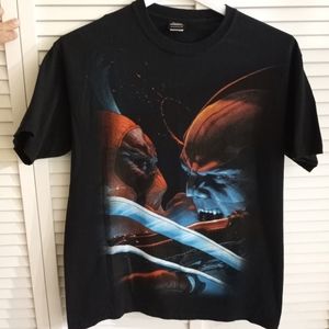 Y2k Marvel Mad Engine "Deadpool vs Wolverine" t shirt